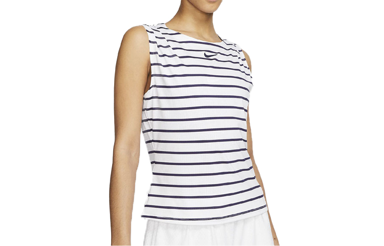 Nike Tennis Tops Women’s White Blue Crew Neck Moderate