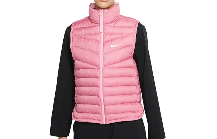Nike Down Vests Women's Pink Stand Collar Moderate Other