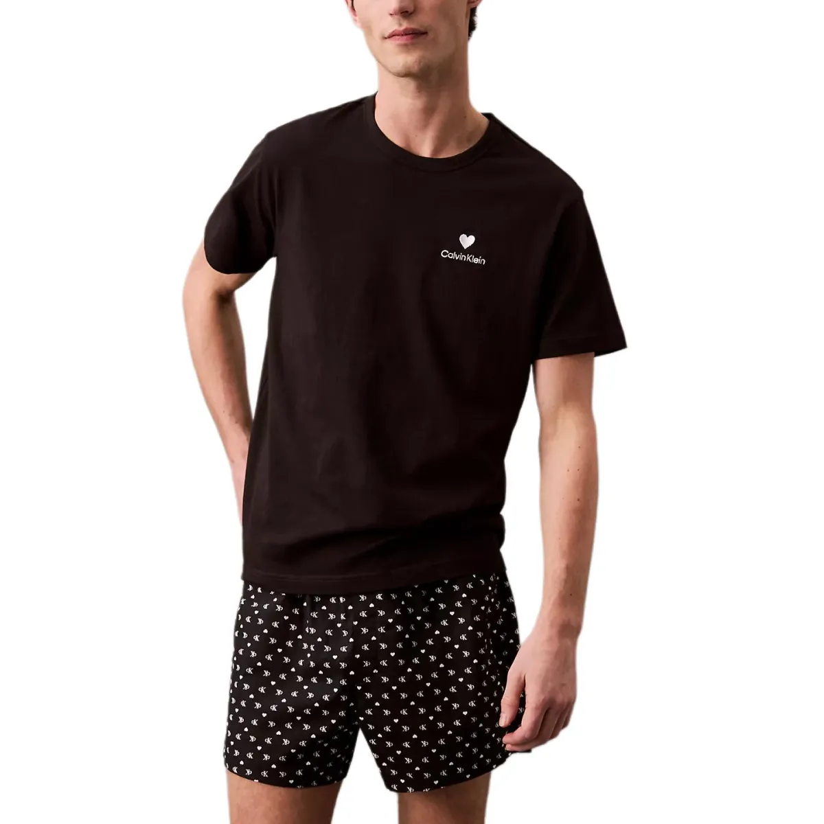 Calvin Klein T-Shirts Men's Black Crew Neck Moderate