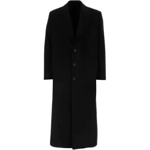 PRADA Coats Unisex Black Lapel Moderate Straight Fit