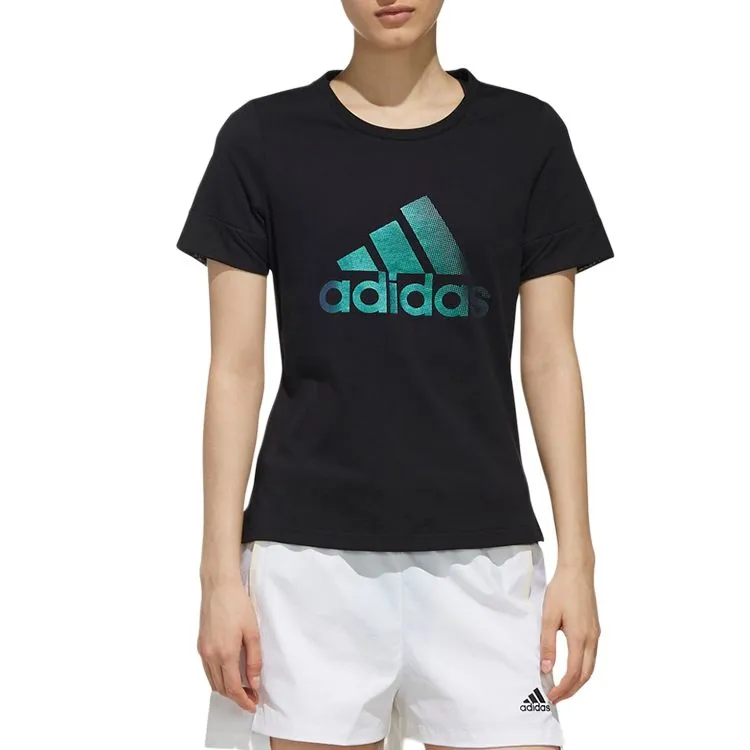 Adidas T-Shirts Women's Black Crew Neck Moderate
