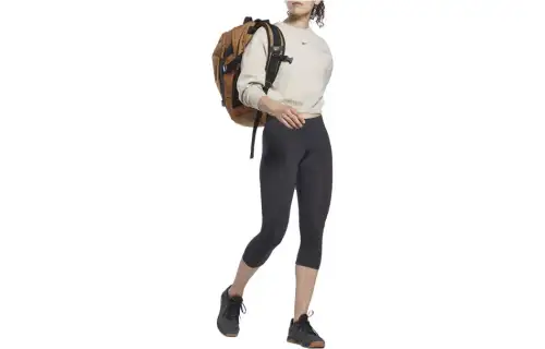 Reebok Sweatshirts Women's Khaki Crew Neck Moderate Regular