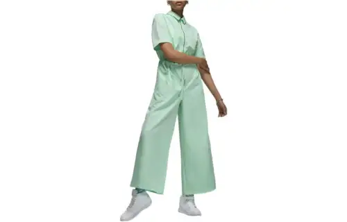 Jordan Bodysuits Women's Gray Green Lapel Straight Fit