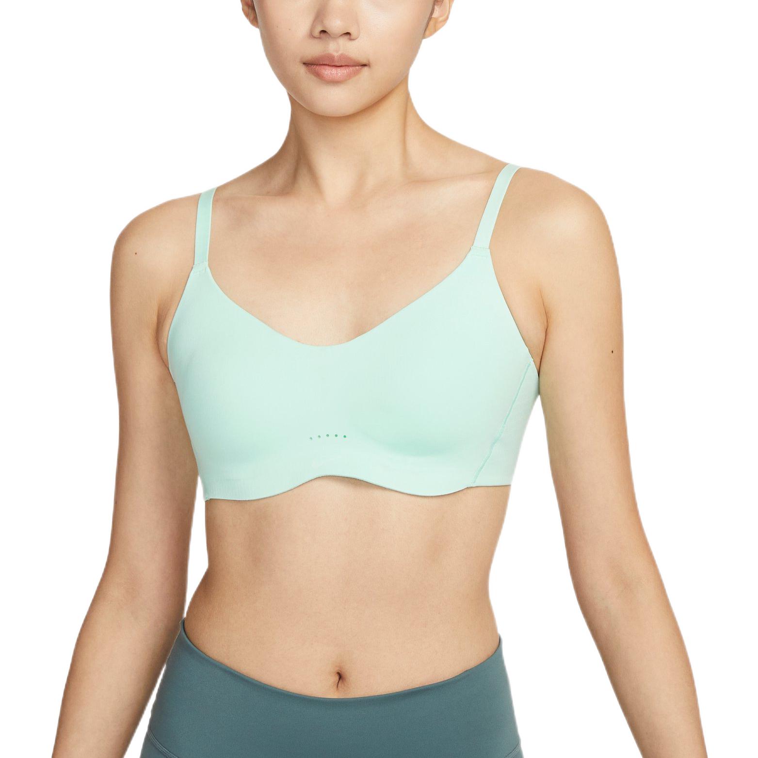 Nike Solid color spaghetti strap low-impact support padded sports bra for women, mint green