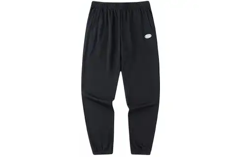 ANTA Life Collection Knitted Sweatpants Men's Black Moderate Cuffed Pants