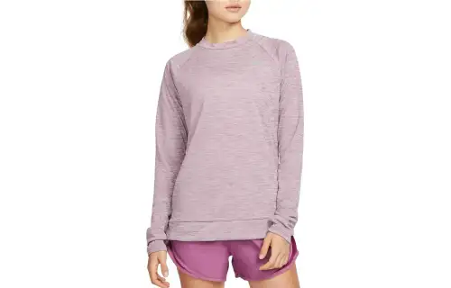 Nike T Shirts Women's Pink Crew Neck Moderate Straight Fit