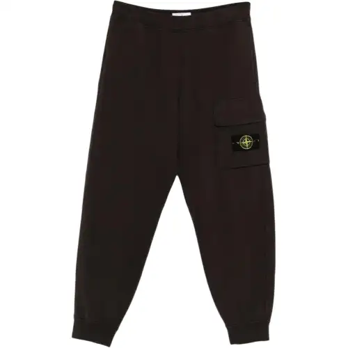 STONE ISLAND Logo Patch Tapered Leg Pants
