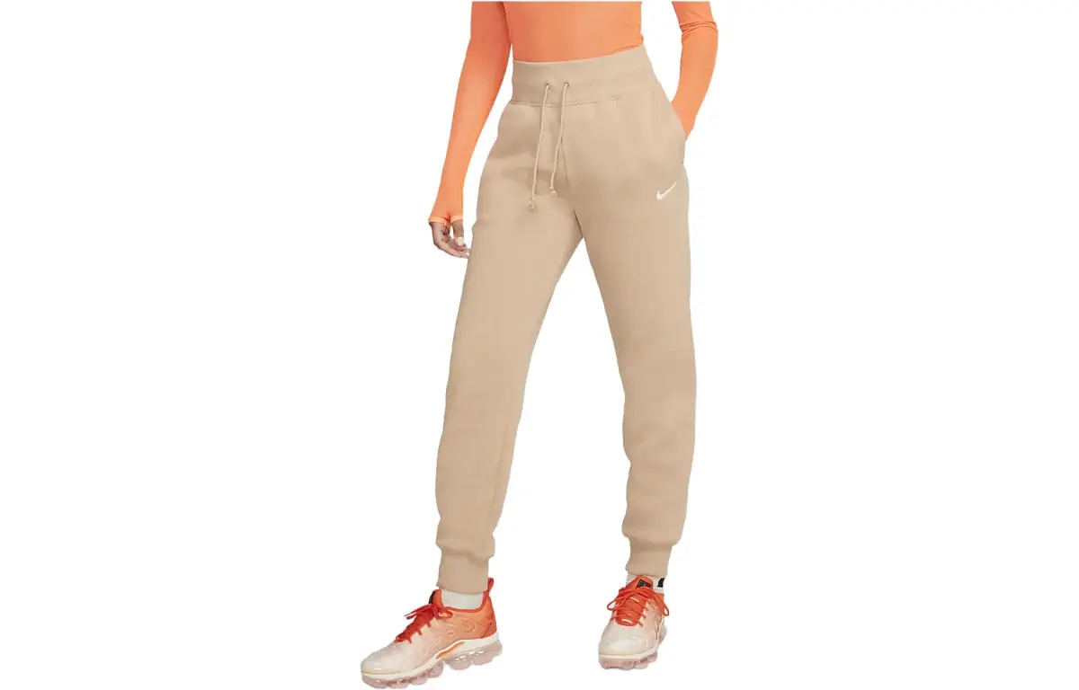 Nike Knitted Sweatpants Women's Tan Moderate Cuffed Pants