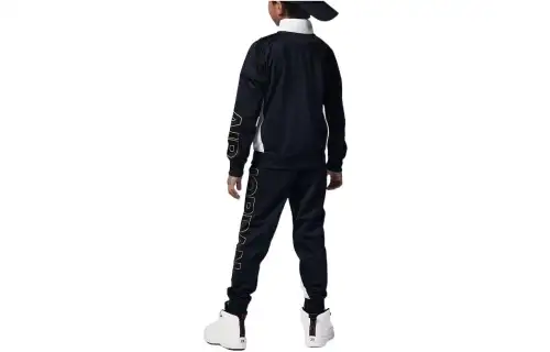 Jordan Children's set, knitted trousers with letters, black sports suit
