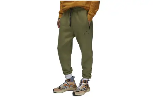 Jordan Knitted Sweatpants Men's Pea Green Moderate Cuffed Pants