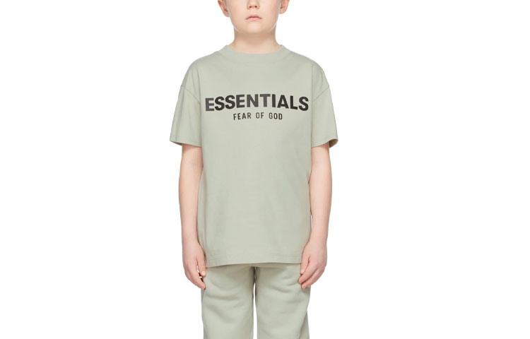 Мужская футболка Fear of God Essentials FW21 Kids (зеленая)