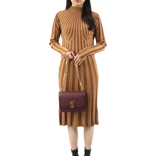 Burberry Long Sleeved Dress Women's Brown