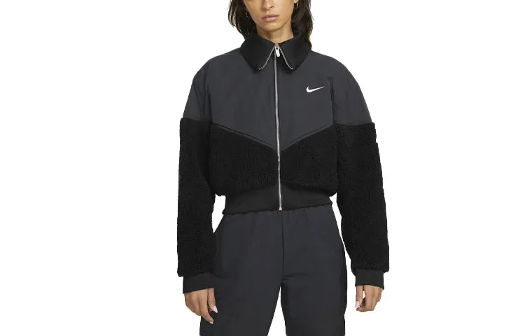 Nike Jackets Women's Black Lapel Thickened Other