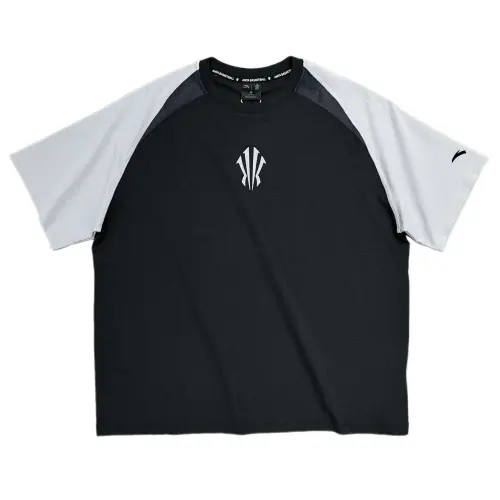 ANTA T Shirts Unisex Black Gray Color Crew Neck Moderate Heavyweight