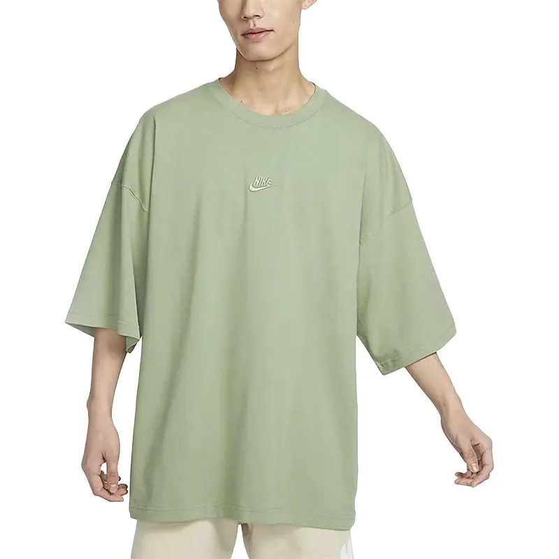 Nike T-Shirts Men's Oil Green Crew Neck Moderate Straight Fit