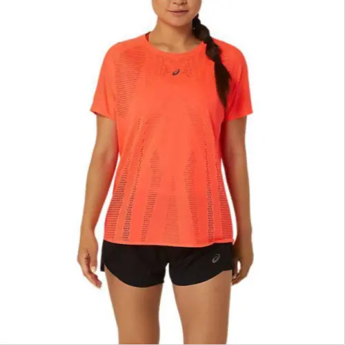 Asics Metarun Short Sleeve Top T Shirt Women's Orange