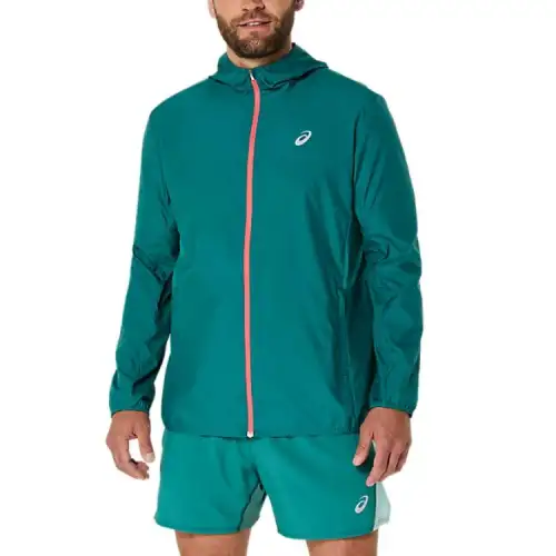 ASICS Jackets Men's Turquoise Hooded Moderate Other