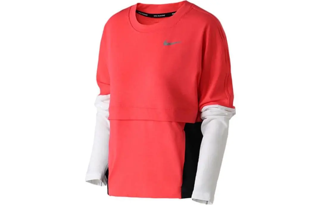 Nike Sweatshirts Women's Red Crew Neck Moderate Regular