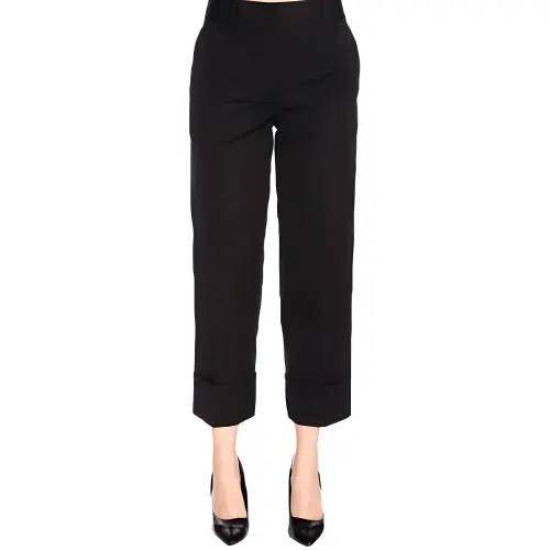 PRADA Casual Pants Women's Black Moderate Straight Fit Pants