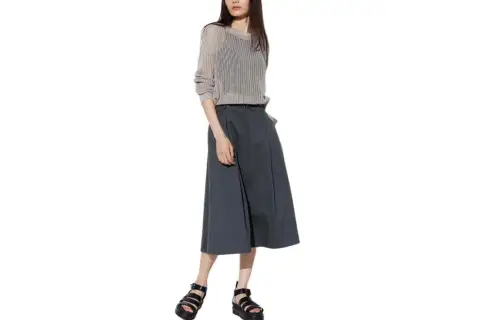 UNIQLO Casual Long Skirt Women's Asphalt Gray