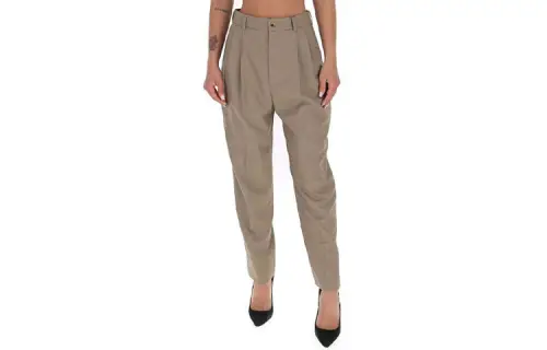 SAINT LAURENT SS21 Suit Pants Women's Yellow Brown