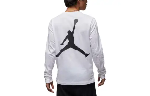 Jordan T Shirts Men's White Crew Neck Moderate Straight Fit