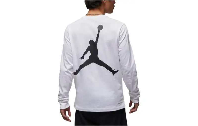 Jordan T Shirts Men's White Crew Neck Moderate Straight Fit