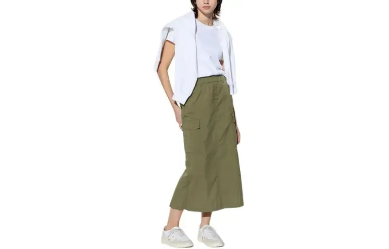 UNIQLO Casual Long Skirt Women's Olive
