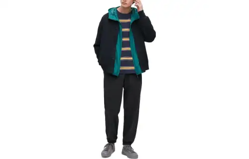 UNIQLO Knitted Sweatpants Men's Black Moderate Cuffed Pants