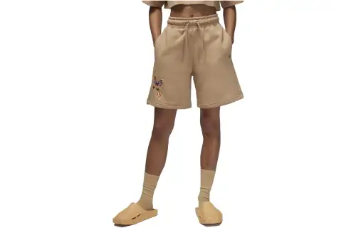 Jordan Artist Series By Jordan Moss Sports Shorts Women's Khaki Moderate Knitted Shorts