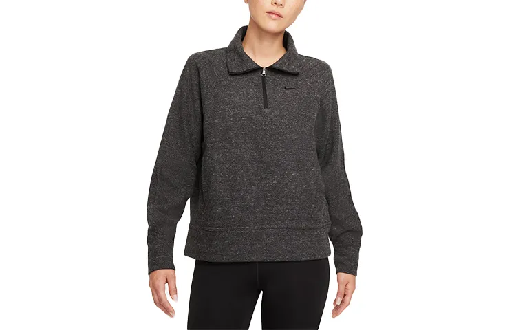Nike Sweatshirts Women's Black Stand Collar Moderate Regular
