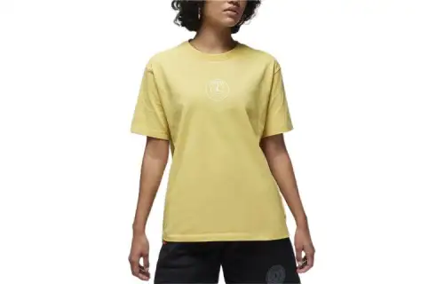 Jordan Paris Saint Germain Drop Shoulder Sleeve T Shirt Women's Saturn Gold