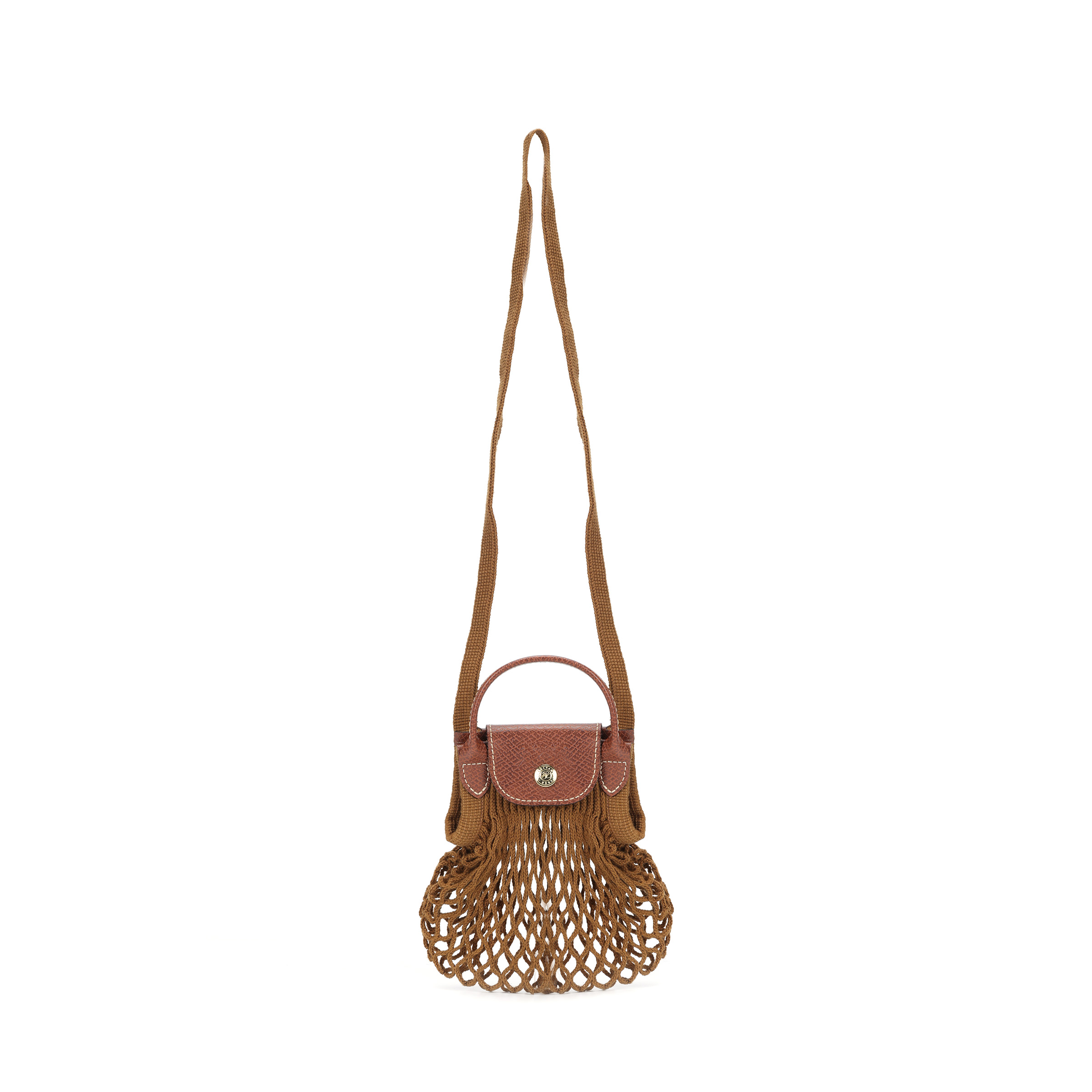 Женская сумка LONGCHAMP Le Pliage Filet (коричневая)