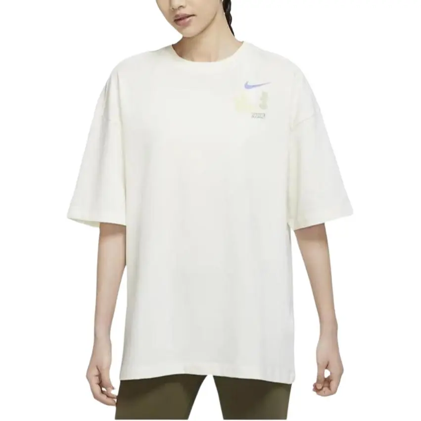 Nike Drop Shoulder Sleeve T Shirt Women's White