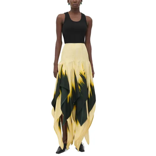 Bottega Veneta FW24 Casual Long Skirt Women's Yellow