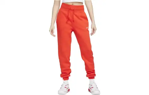 Nike Knitted Sweatpants Women's Orange Red Moderate Cuffed Pants