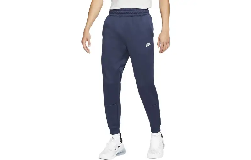 Nike Knitted Sweatpants Men's Blue Moderate Cuffed Pants