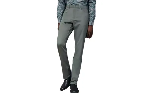 HERMES Jeans Men's Gray Green Moderate Straight Fit Pants
