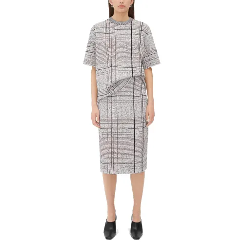 Bottega Veneta FW24 Casual Long Skirt Women's Gray