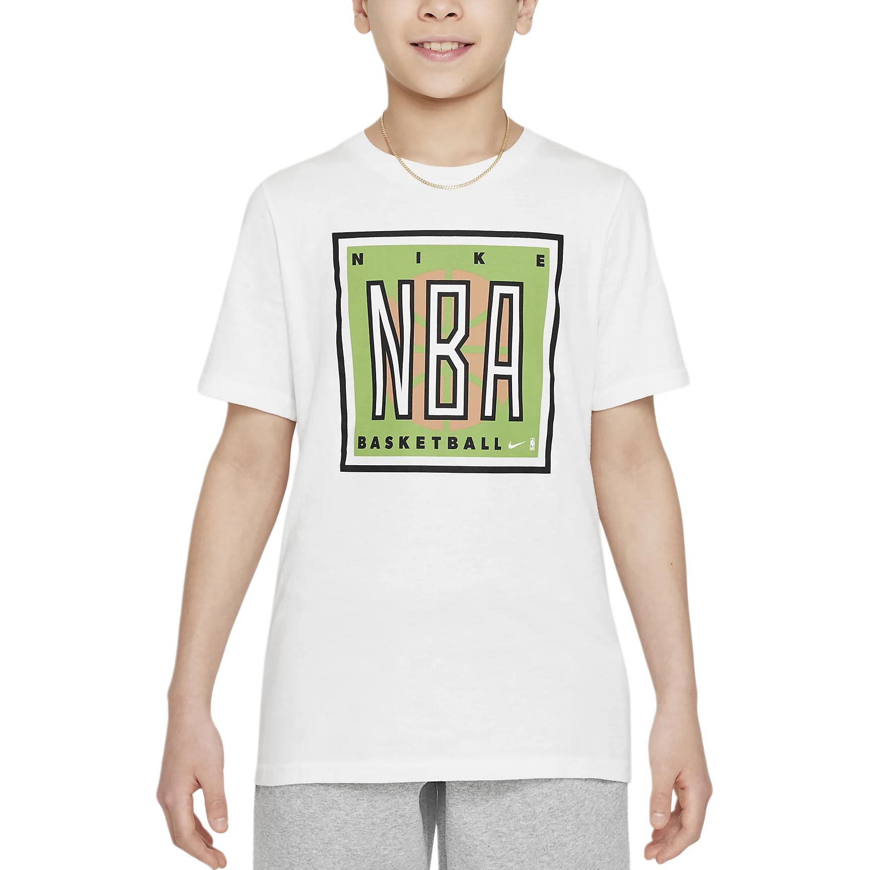 Nike Max90 T-shirt Series Team 31 Courtside NBA Letters Round Neck Short Sleeve White Youth