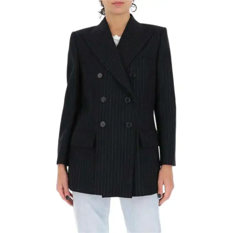 SAINT LAURENT Business Suits Women's Black Suit Collar Moderate