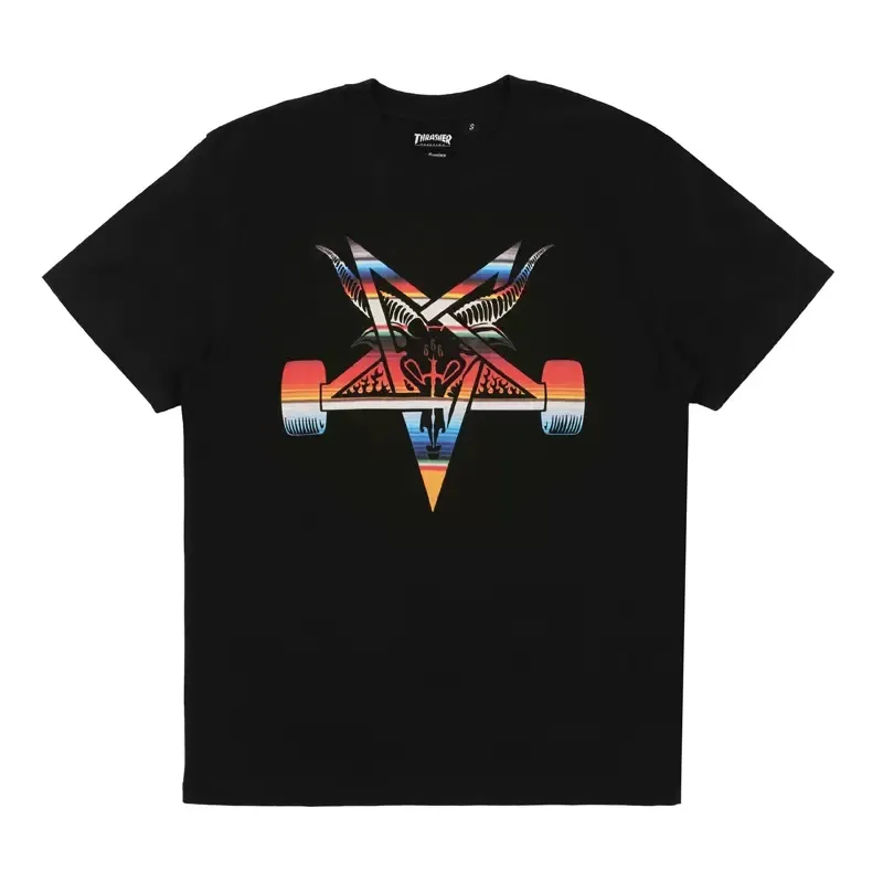 Thrasher T Shirts Unisex Black Crew Neck Moderate Straight Fit