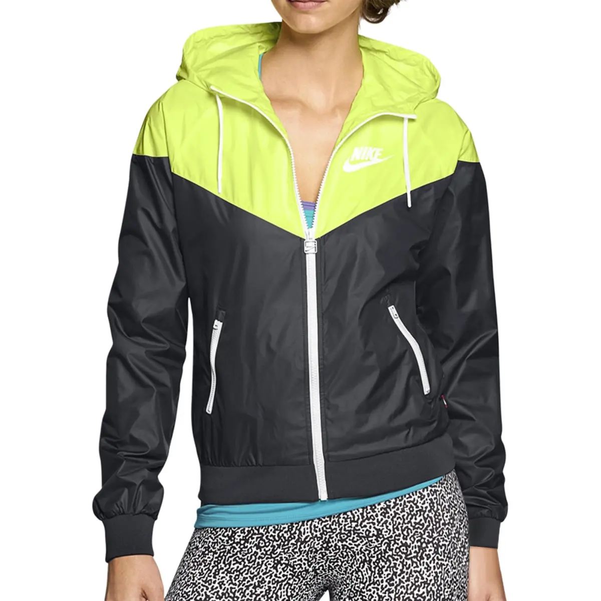 Nike WINDRUNNER Jackets Women's Black/Green Hooded (Non-detachable) Moderate Other