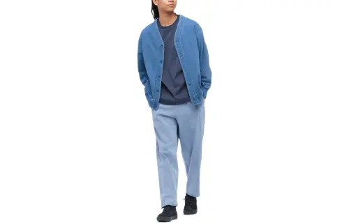 UNIQLO Straight Fit Pants Casual Pants Unisex Royal Blue