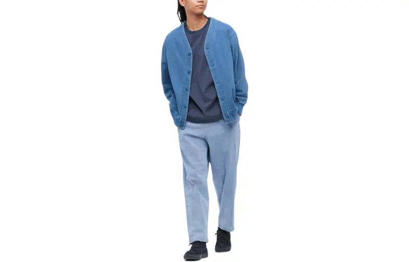 UNIQLO Straight Fit Pants Casual Pants Unisex Royal Blue