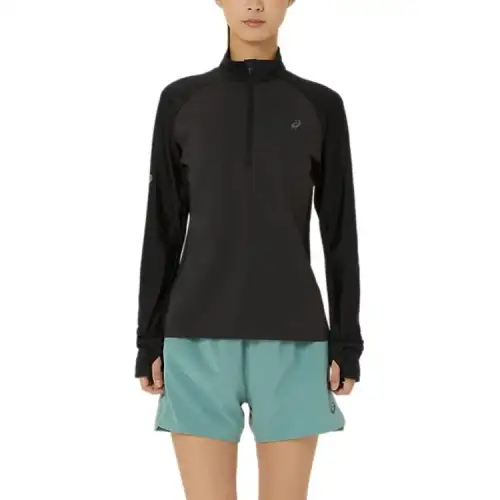 ASICS Sweatshirts Women's Black Stand Collar Moderate Regular