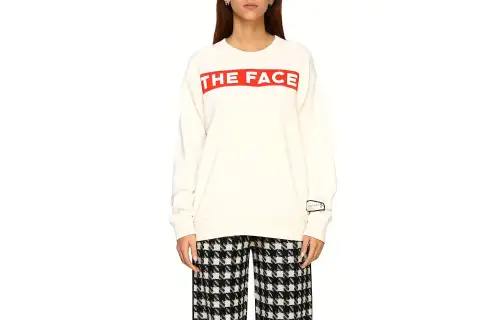GUCCI Sweatshirts Women's White Crew Neck Moderate Regular