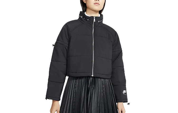 Nike Cropped Coats Women's Black Stand Collar Moderate