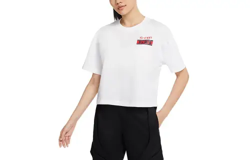 Jordan Drop Shoulder Sleeve T Shirt Women's White