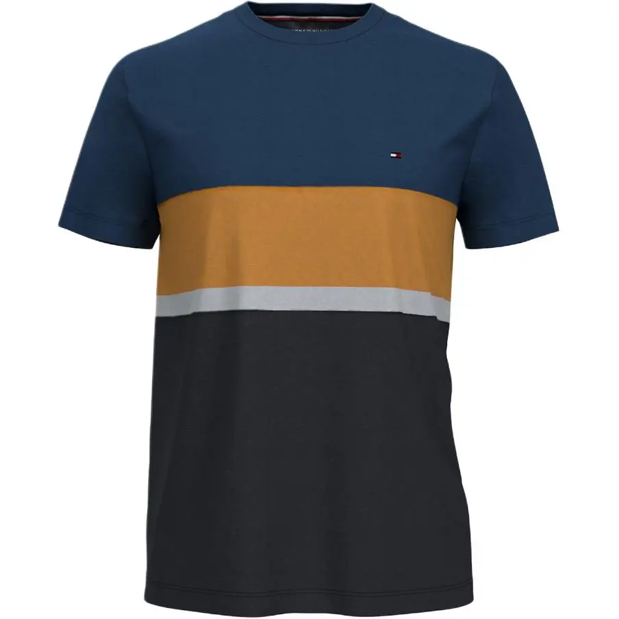 Tommy Hilfiger T-Shirts Men's Blue Crew Neck Moderate Straight Fit